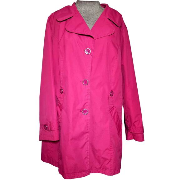 Pink Mid Length Trech Coat Size 1X - Picture 1 of 4